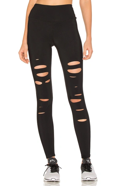 Shop Alo Yoga High Waist Ripped Warrior Legging In Black