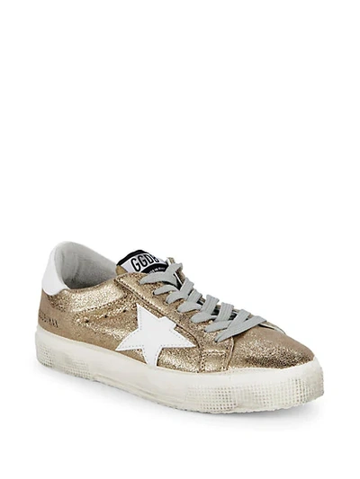 Shop Golden Goose Star Leather Sneakers In Gold