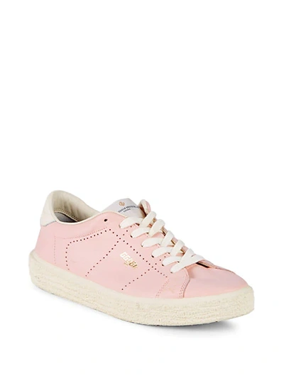 Shop Golden Goose Perforated Leather Tennis Sneakers In Light Pink