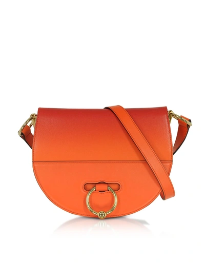 Shop Jw Anderson Gradient Tangerine Leather Latch Bag In Orange