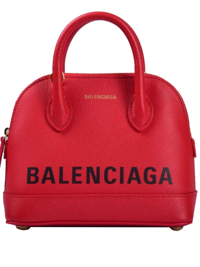 Shop Balenciaga Xxs Ville Top Handle Tote In Rouge Coquelicot