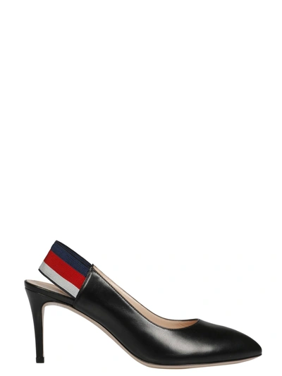 Shop Gucci Web Sling Back Pumps In 1072