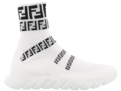 Shop Fendi Ff Sneakers In Bianco Nero+bianco