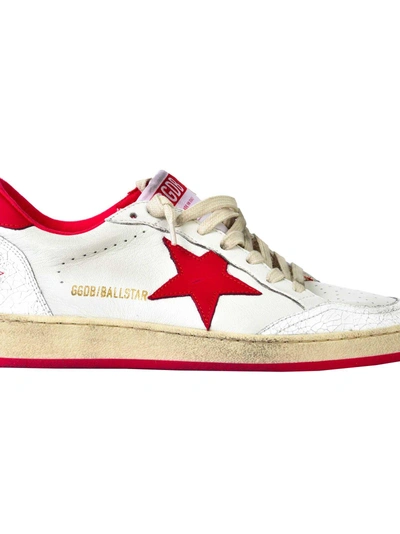 Shop Golden Goose Ball Star Sneakers In Awhite Strawberry