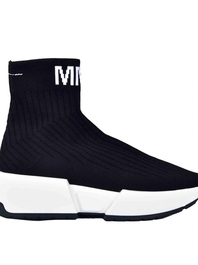 Shop Mm6 Maison Margiela Mm6 Sock Sneakers In Black White