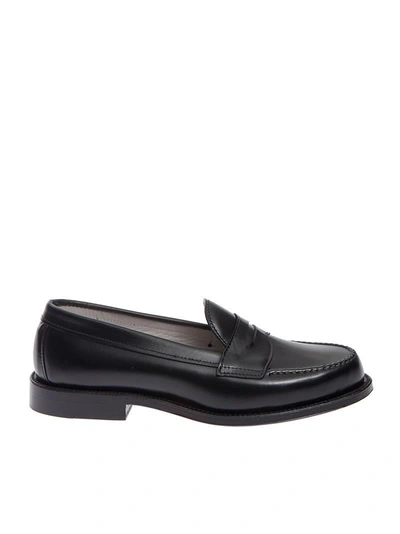 Shop Alden Shoe Company Loafer Leather In Black