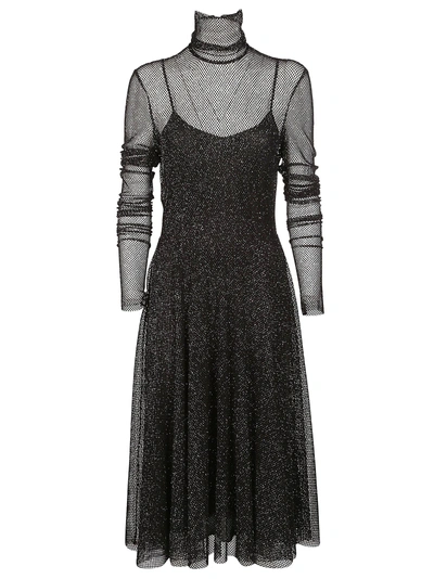Shop Philosophy Di Lorenzo Serafini Layered Sheer Top Dress In Black