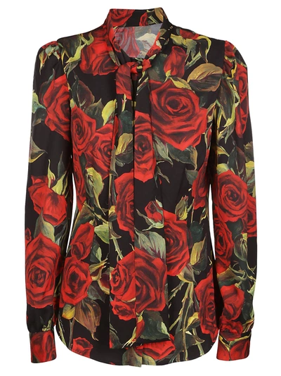 Shop Dolce & Gabbana Rose Print Shirt In Fantasia