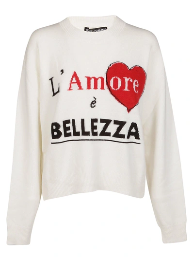 Shop Dolce & Gabbana L'amore É Bellezza Jumper In White