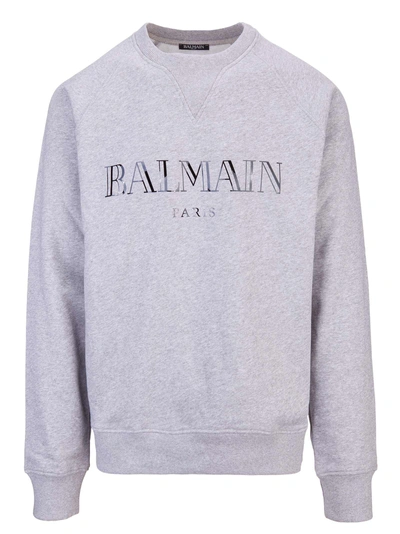 Shop Balmain Paris Sweatshirt In Grigio