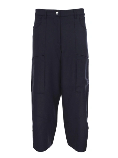 Shop Barena Venezia Tailored Baggy Trousers In Navy