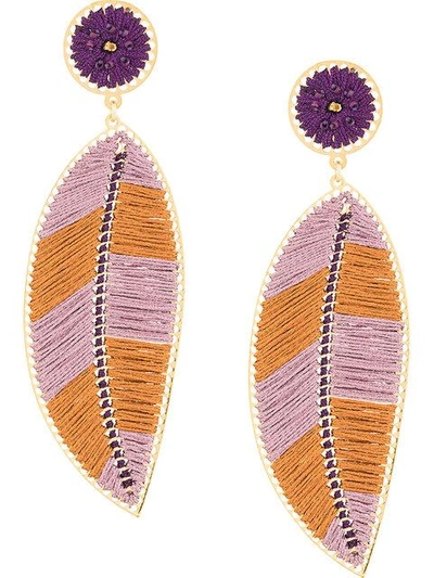 Shop Mercedes Salazar Paramo Leaf Earrings - Pink