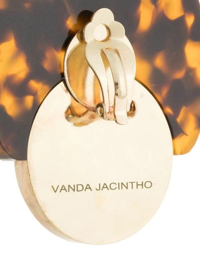 Shop Vanda Jacintho Tortoiseshell Geometric Earrings In Brown
