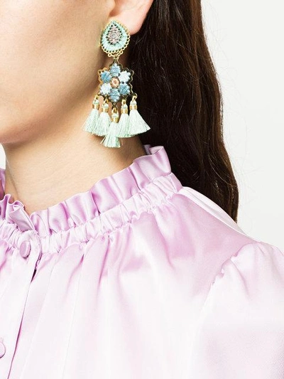 Shop Mercedes Salazar 'hibiscus Menta' Ohrringe In Metallic
