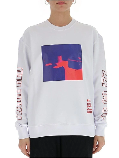 Shop Msgm Colorblock Sweatshirt In White
