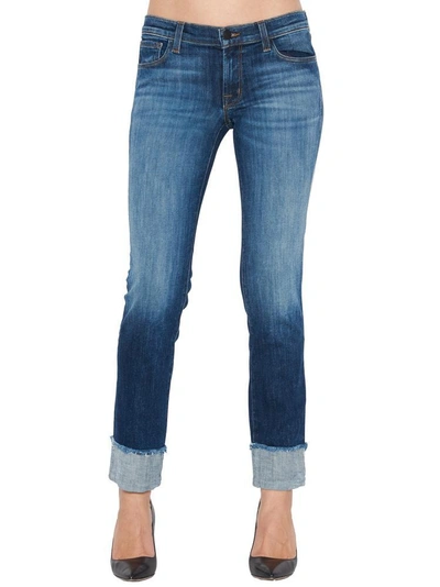 Shop J Brand Hipster Cropped Jeans In Blue