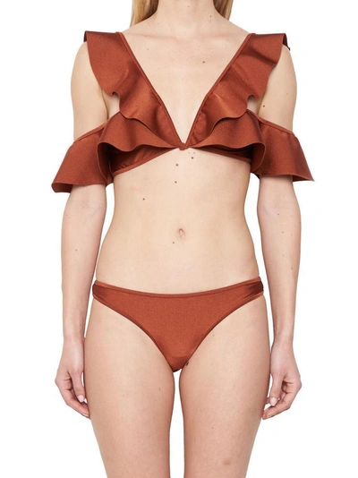 Shop Zimmermann Tali Flutter Bikini In Orange