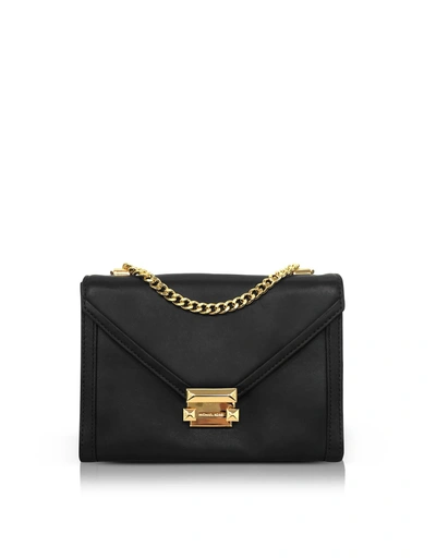 Shop Michael Kors Whitney Large Leather Convertible Shoulder Bag In Black