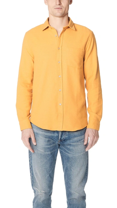 Shop Portuguese Flannel Teca Shirt In Mustard