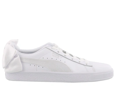 Shop Puma Basket Bow Sneakers In White-white