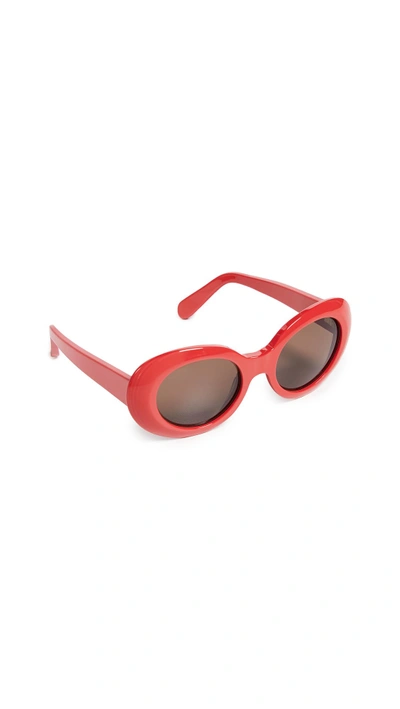 Shop Acne Studios Mustang Sunglasses In Red/brown