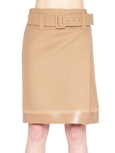 Shop Prada Skirt In Beige