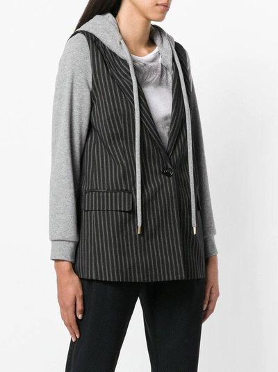 Shop Pinko Bandiera Hooded Jacket In Black