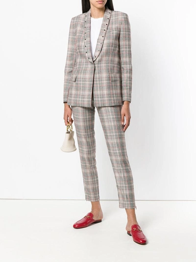 Shop Pinko Prince Of Wales Check Blazer In Neutrals