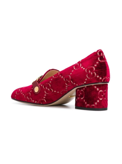 Shop Gucci Sylvie Gg Mid-heel Pumps - Red