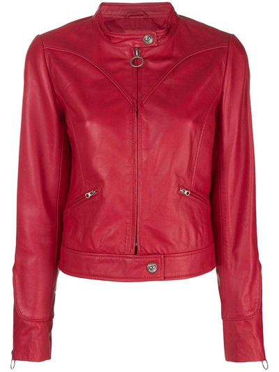 Shop Pinko Vasca Biker Jacket In Red