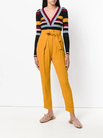 Shop Pinko High Waisted Tapered Trousers In Orange