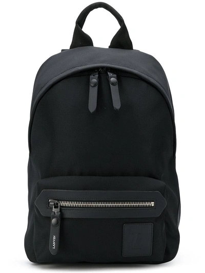 Shop Lanvin Leather Trim Backpack - Black