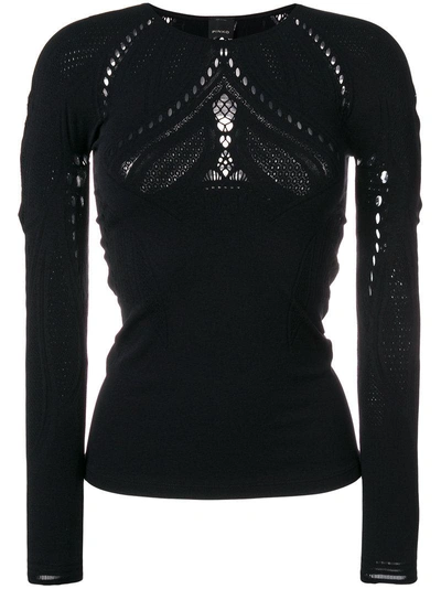 Shop Pinko Cut Out Sweater In Black