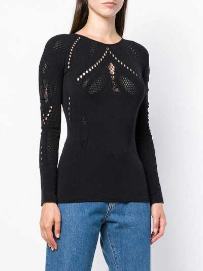 Shop Pinko Cut Out Sweater In Black