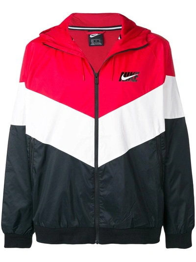 Nike Color-block Hooded Windbreaker Jacket In Red | ModeSens
