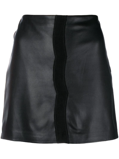 Shop Pinko Velvet Trim Skirt In Black