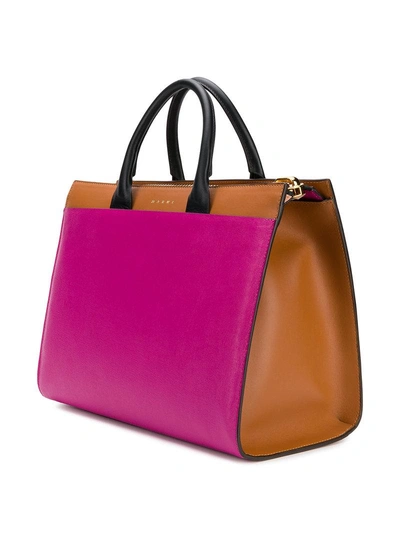 Shop Marni Two-tone Tote Bag - Pink