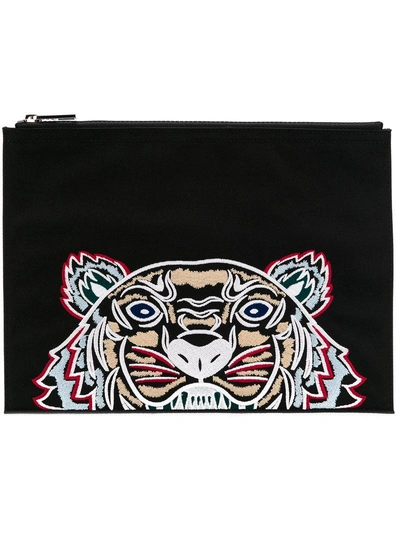 Shop Kenzo Tiger Clutch Bag In Black