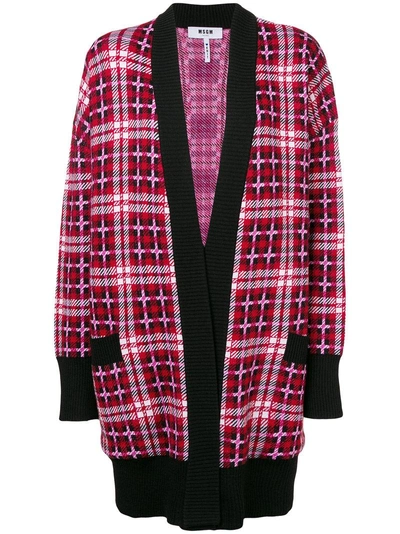 Shop Msgm Checkered Cardi-coat