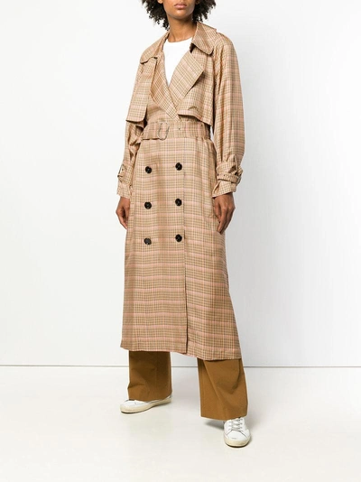 Shop Golden Goose Checked Trench Coat