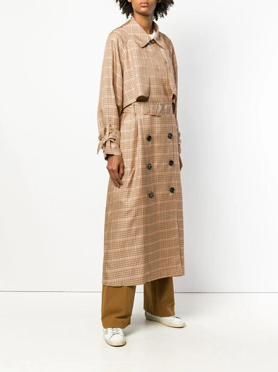 Shop Golden Goose Checked Trench Coat