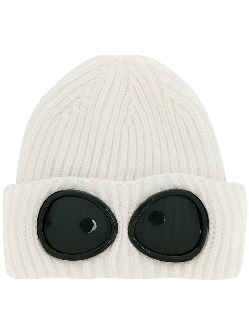 cp company white beanie
