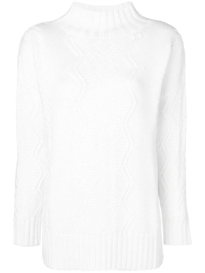 Shop Lorena Antoniazzi Knit Sweater - White