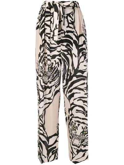 Shop Valentino Tiger Re-edition Trousers In Nude & Neutrals