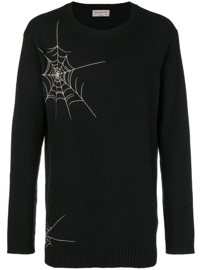 Shop Yohji Yamamoto Spider Web Sweater In Black