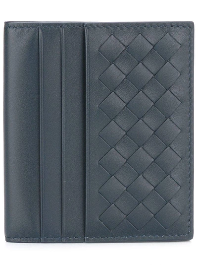 Shop Bottega Veneta Interlaced Leather Bi-fold Wallet - Blue