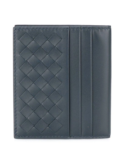 Shop Bottega Veneta Interlaced Leather Bi-fold Wallet - Blue