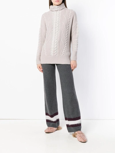 Shop Lorena Antoniazzi Pigtail Knit Sweater - Neutrals