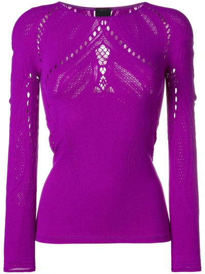 Shop Pinko Cut Out Sweater In Purple