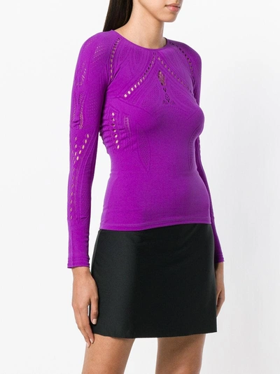 Shop Pinko Cut Out Sweater In Purple